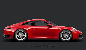 Porsche 911 Carrera, met tekst zwart