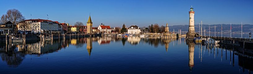 Harbour panorama Lindau on Lake Constance by Achim Thomae Photography