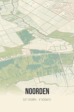 Vintage landkaart van Noorden (Zuid-Holland) van MijnStadsPoster