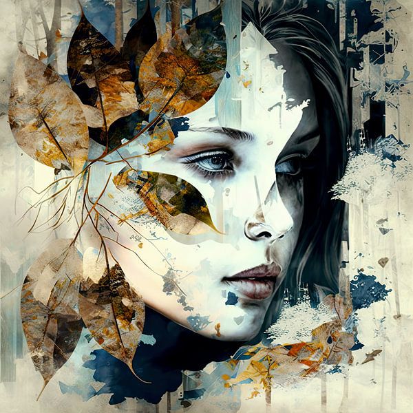 Frauenporträt-Collage #05 von Vlindertuin-Art