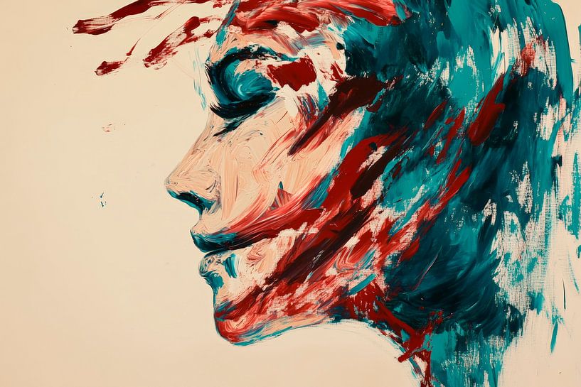 Kunstvolle Farbexplosion im Profil von Poster Art Shop