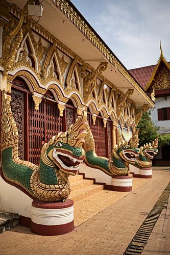 De heilige architectuur van Wat Luang in Pakse