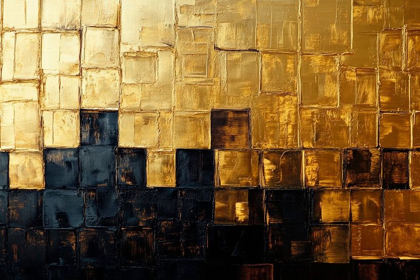 Goldene Farbflächen – Abstrakte Strukturen von Poster Art Shop