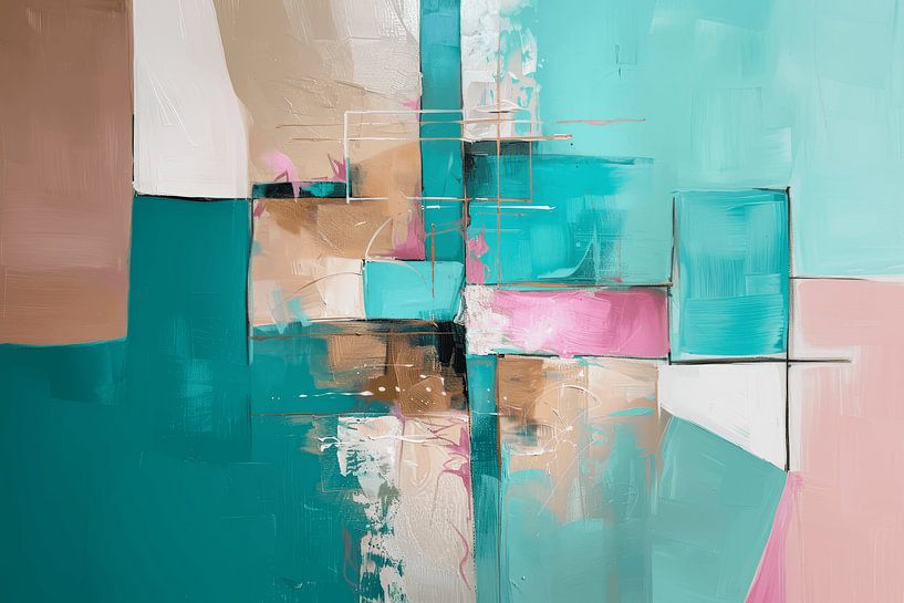 Modern en abstract in pastelkleuren van Studio Allee