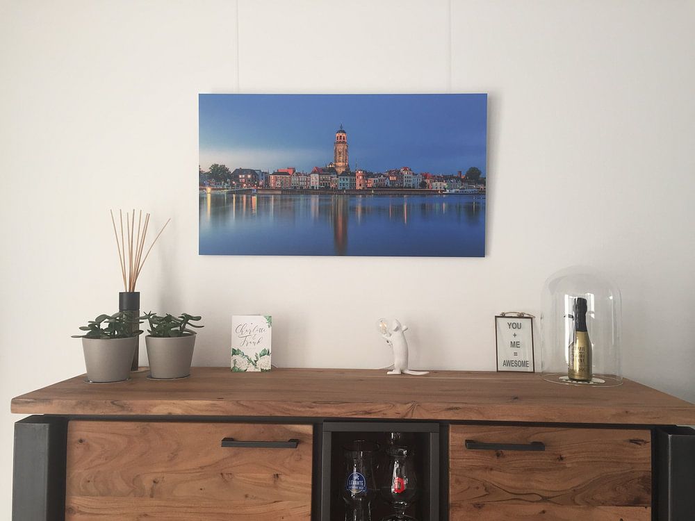 Deventer  Skyline Lebuinus kerk avond fotografie  van Han Kedde 
