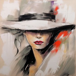 Femme avec chapeau