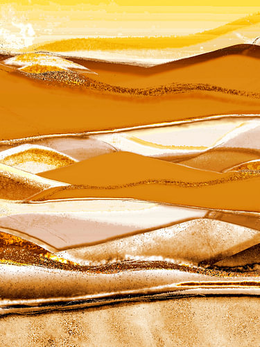 Scandinavian landscape on gold