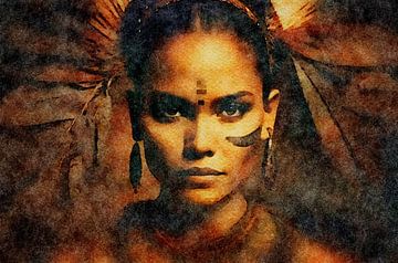 Indian girl by Gisela - Art for you