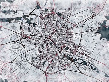 Kaart van Reims in de stijl 'White Winter' van Maporia