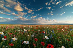 Feld mit Wildblumen