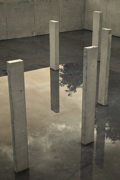Abstracte foto van een bouwwerf met monolieten van Retrotimes