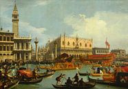 Bucentaurs Rückkehr zum Pier am Palazzo Ducale, Il Canaletto von Schilders Gilde Miniaturansicht
