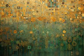 Géométrie dorée sur champs verts sur Whale & Sons