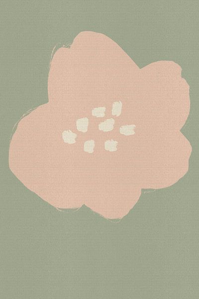 Minimalist Botanical Art in Soft Pastel Tones by Abstract Minimalist Art