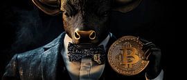 Bull with Bitcoin coin - symbolism by Poster Art Shop