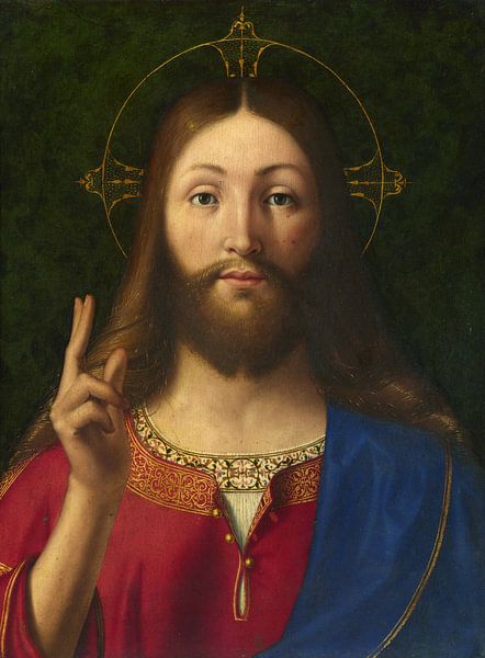 Andrea Previtali,Christ Blessing, 1512-1515 van finemasterpiece