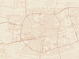 Terracotta style map of Leeuwarden by De Kaartenwinkel