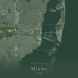 Vintage map of Miami, United States by Prints of Place