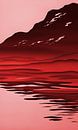 Water kabbelt over rotsen IV rood van Harmanna Digital Art thumbnail