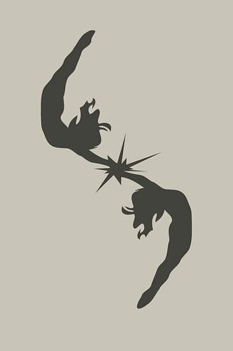 Women's duo – minimalist art in taupe and warm grey by Emiel de Lange