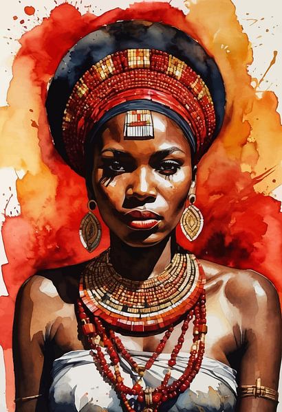Abstrat-Gemälde einer afrikanischen Frau von MIROKKU