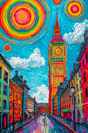 Psychedelic Big Ben Scene by Joseph S Giacalone Photography