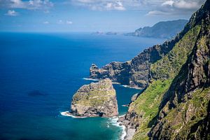 Madeira coastline during a beautiful summer day.