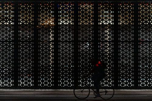 The cyclist with the red lights by zeilstrafotografie.nl