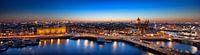 Skyline Amsterdam bij nacht panorama