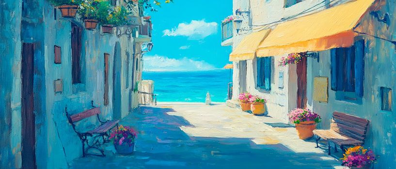 Route côtière colorée sous le soleil par Poster Art Shop