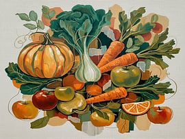 Kulinarische Kunst: Bunte Herbsternte mit Kürbis und Fenchel von Studio Pieternel