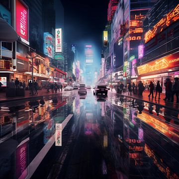 Hong kong at night by TheXclusive Art
