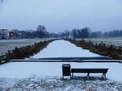 St. Jansbeek in Arnhem onder een laagje sneeuw van Petra Dielman thumbnail