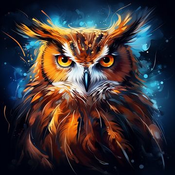 Owl blue/brown by TheXclusive Art