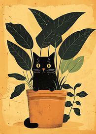 Schwarze Katze im Topf von haroulita