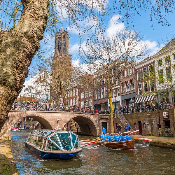 Oudegracht mit Blick auf den Domturm, Utrecht von Martien Janssen
