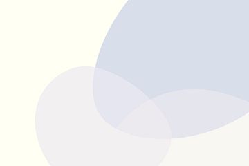 Organische Stenen Grafisch Beige Blauw van Monika Strigel