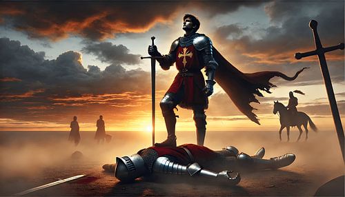 Zonsondergang - Zegevierende ridder