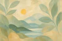 Light landscape with sunshine and soft blooms