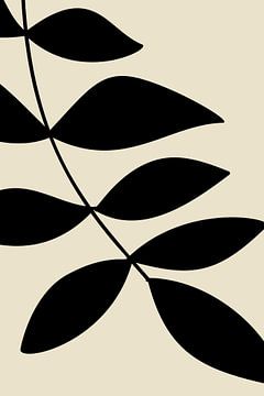 Basic Botanical Black Leaves no. 10 by Dina Dankers