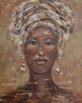 Afrikanische Frau Cognac von Mieke Daenen