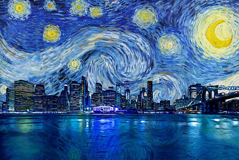 Starry Night New York van Arjen Roos