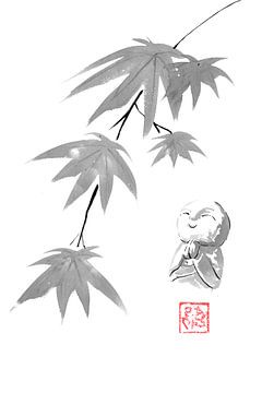 maple and jizo von Péchane Sumie
