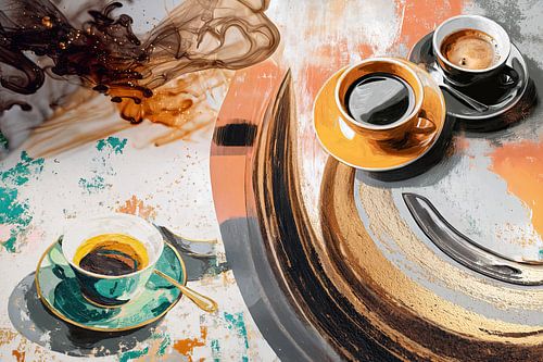 abstracte koffie kunst