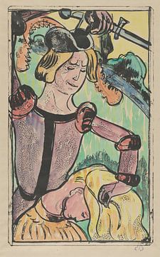 Emile Bernard - Hij grijpt haar bij haar lange, mooie haar (De ontrouwe vrouw) (1892) van Peter Balan