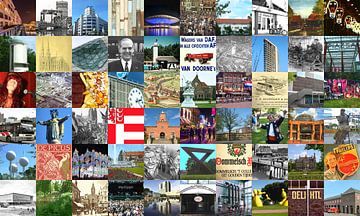 Tout ce qui vient d'Eindhoven - collage d'images typiques de la ville et de l'histoire sur Roger VDB