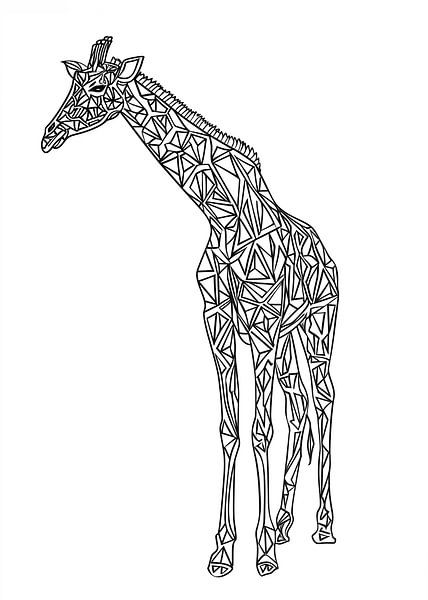 Lines art animal giraffe by JBJart Justyna Jaszke
