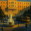 Gelassenheit am Syntagma-Platz - Goldenes Licht und bewegte Schatten in Athen von Travel Shop