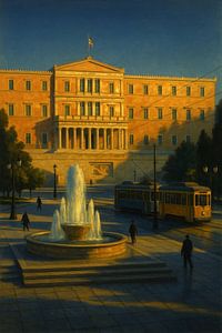 Gelassenheit am Syntagma-Platz - Goldenes Licht und bewegte Schatten in Athen