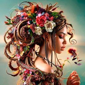 Young woman with a boho braided hairstyle by ¡ guay !